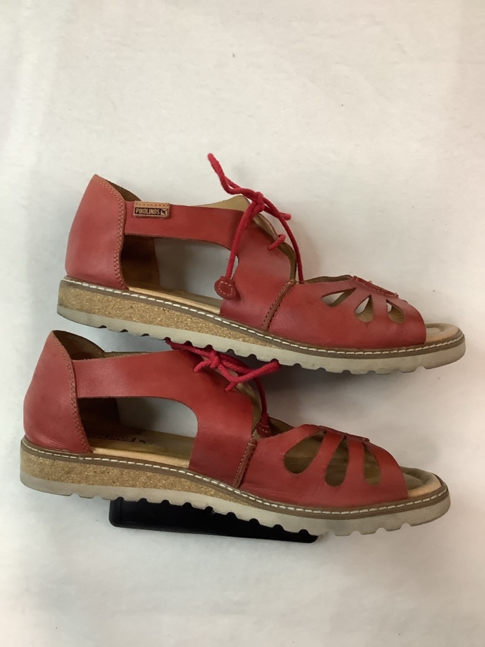 Pikolinos Alcudia Red Lace-Up Sandals Sz 40, US Sz 9-9.5 - Picture 5 of 9